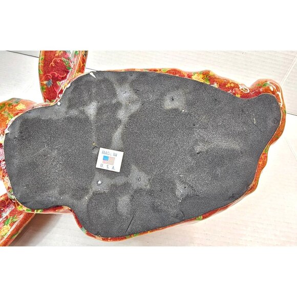 Vtg Decoupage Floral Pattern Bunny Figurine Vintage Farmhouse Country Style USA - Picture 12 of 12